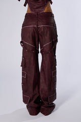 DESERT VIBE CARGO PANT IN BURGUNDY