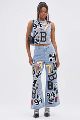 PATCH DENIM RELAXED PANT