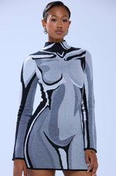 A LIGHT SERVE PRINTED MINI DRESS
