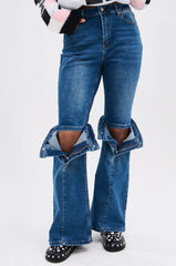 LIE TO ME EXPOSED KNEE DENIM JEANS