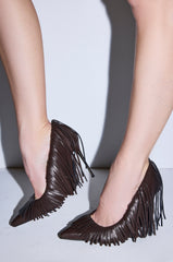 AZALEA WANG RALPH CHOCOLATE FRINGE CLASSIC PUMP