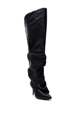AZALEA WANG RUBIUS BLACK EXTREME RUCHED BOOT