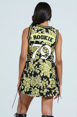 RENAISSANCE ON THE COURT BROCADE MINI DRESS