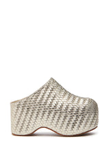 AZALEA WANG TEATREE GOLD WOVEN CLOG