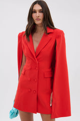 A LA MODE MINI BLAZER DRESS IN RED