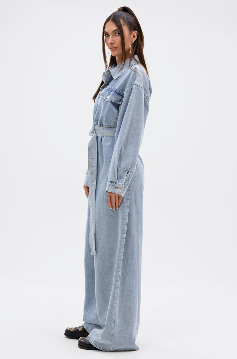 NOT TODAY EXTREME OVERSIZED DENIM JUMPSUIT