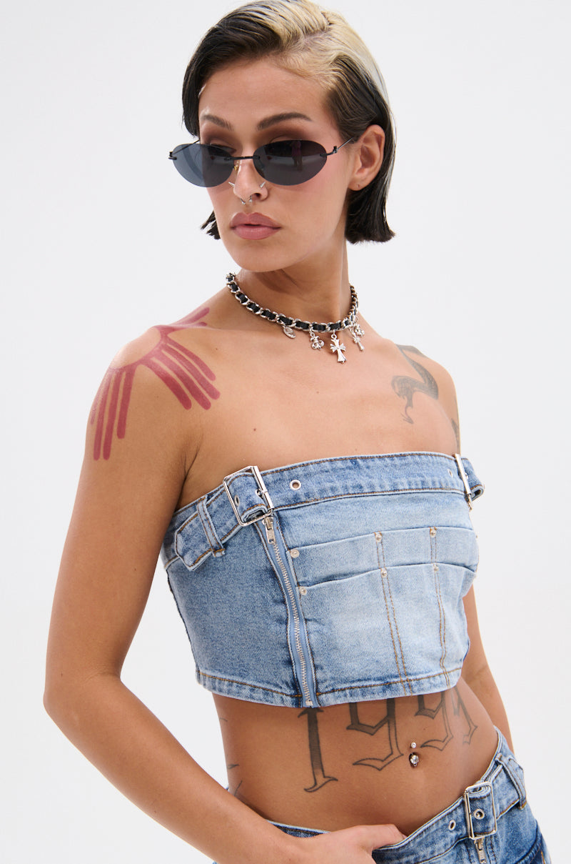 ASHLIN DENIM TUBE TOP