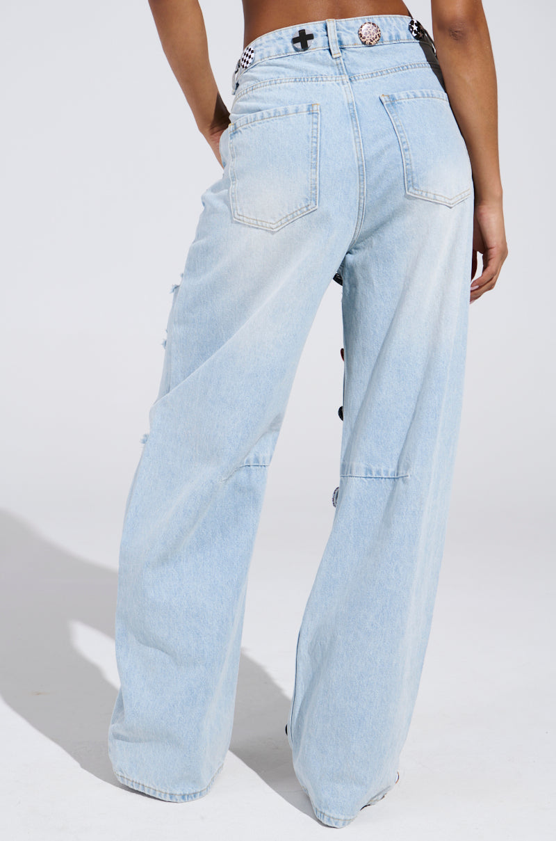 PENELOPE GRAPHIC BUTTON JEANS