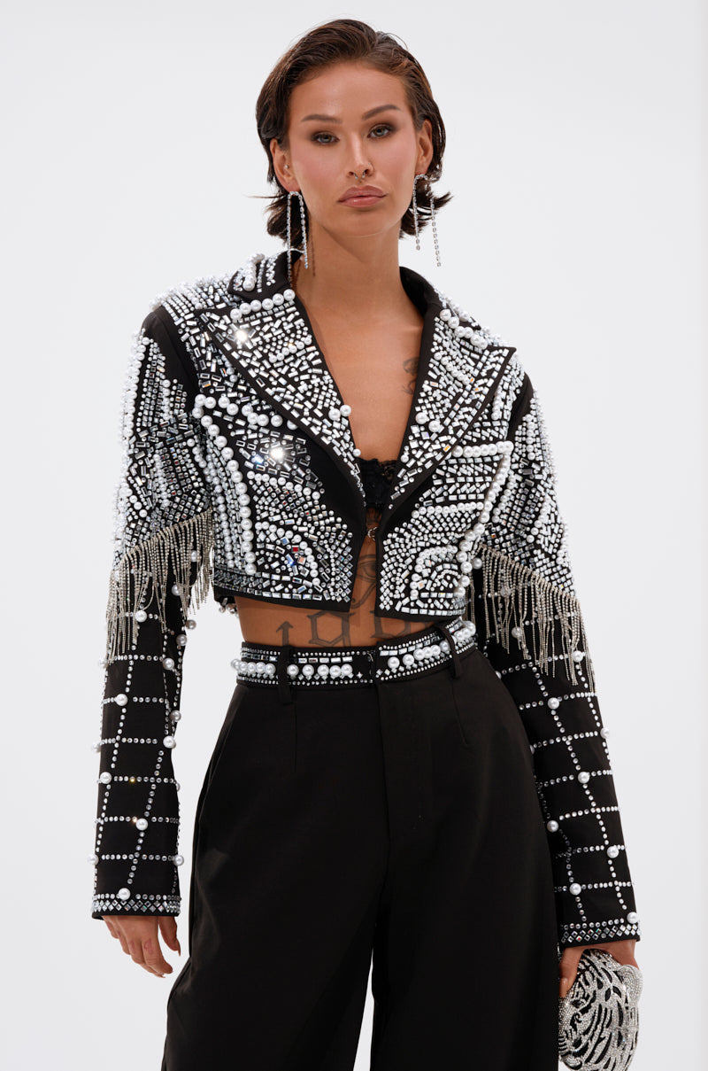 DIRTY MARTINI EMBELLISHED BLAZER