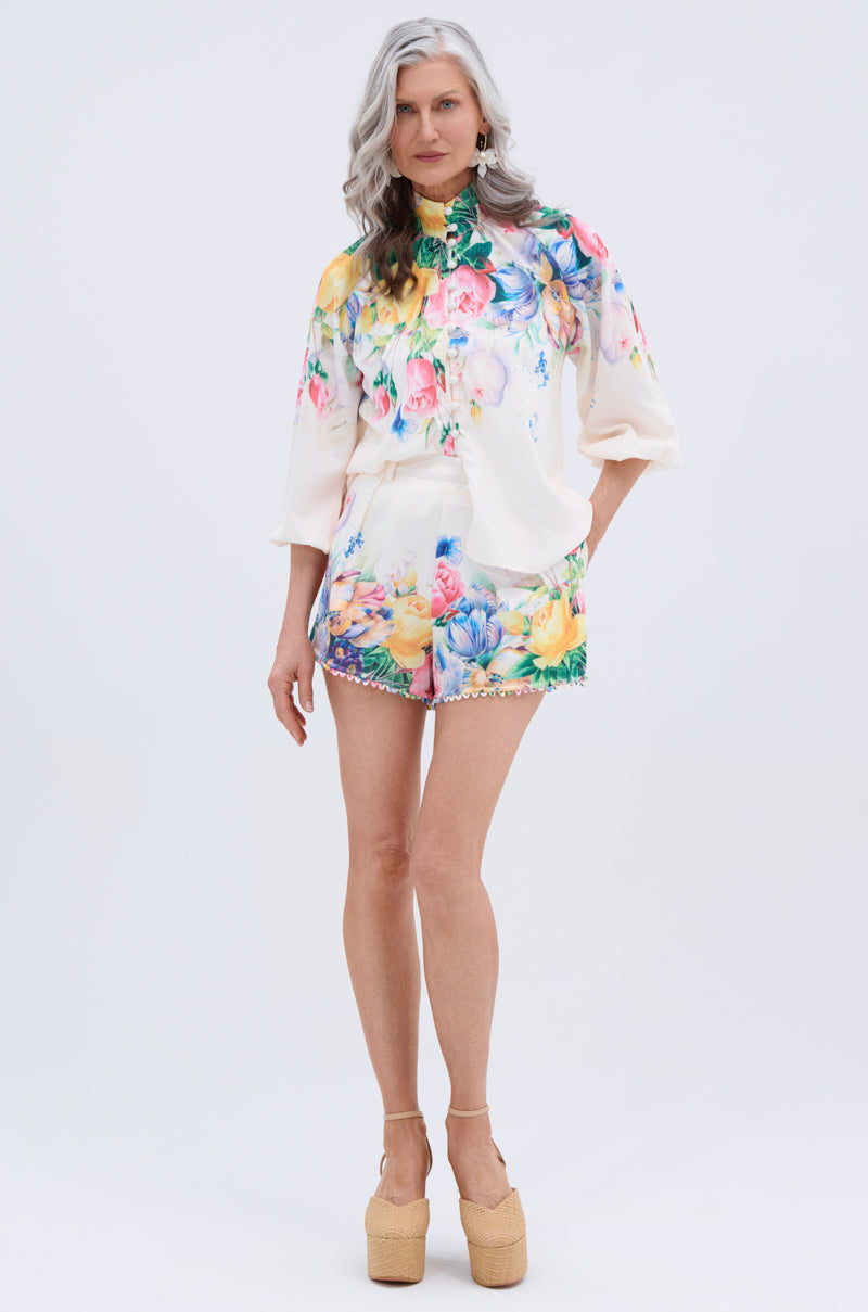ROSE FLORAL BUTTON DOWN