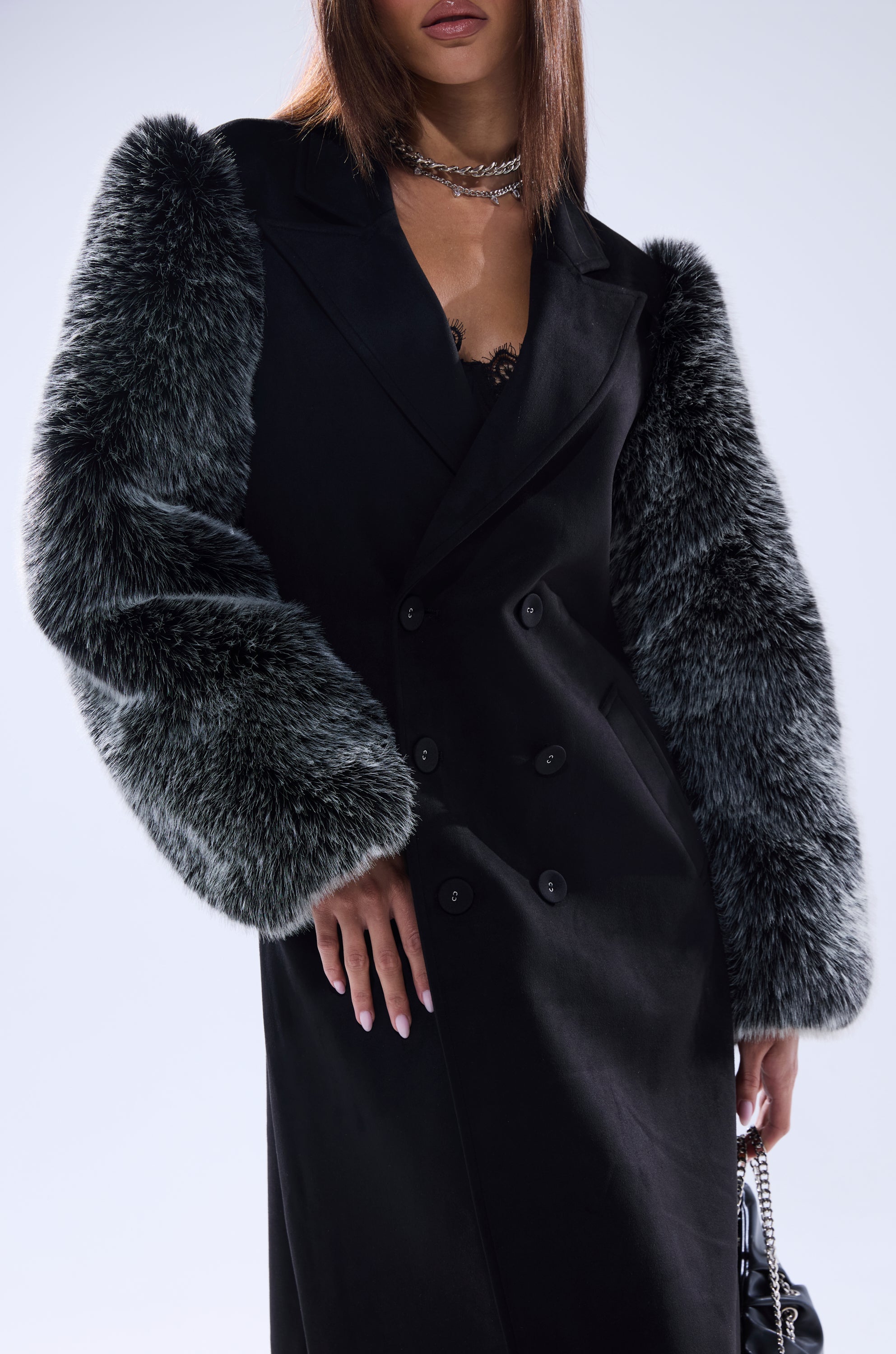 NOLITA FUR SLEEVE TRENCH