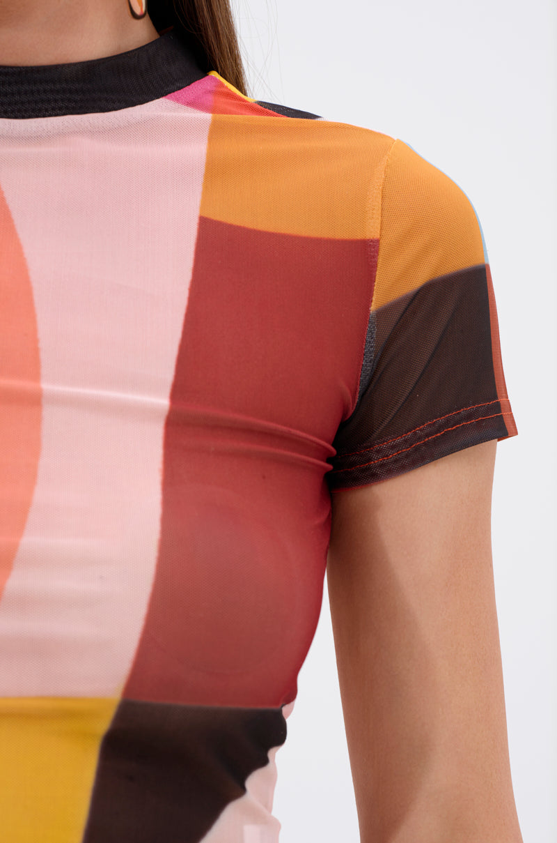 ABSTRACT THOUGHTS MESH SHORT SLEEVE TEE