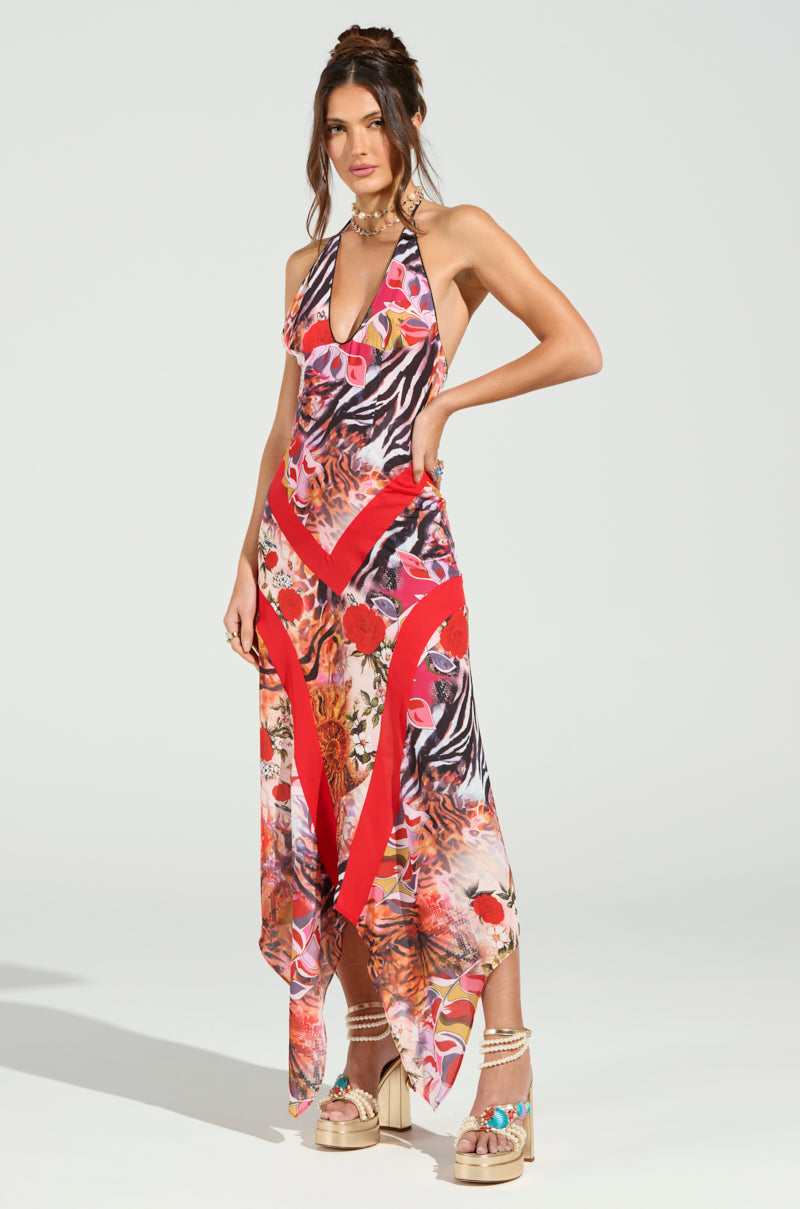 ROTTEN RIGHT TO THE CORE PRINTED MIDI DRESS