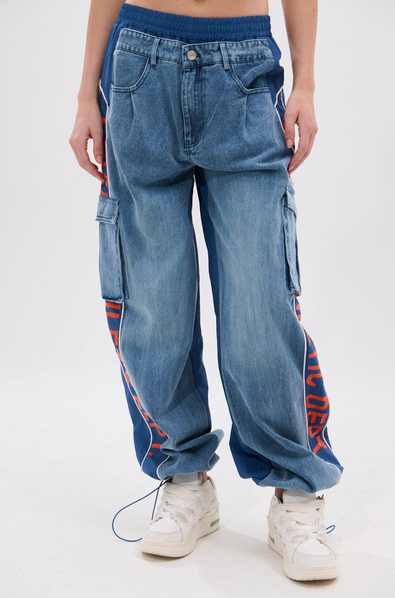 CHICAGO ATHLETICS DENIM TRACK PANTS