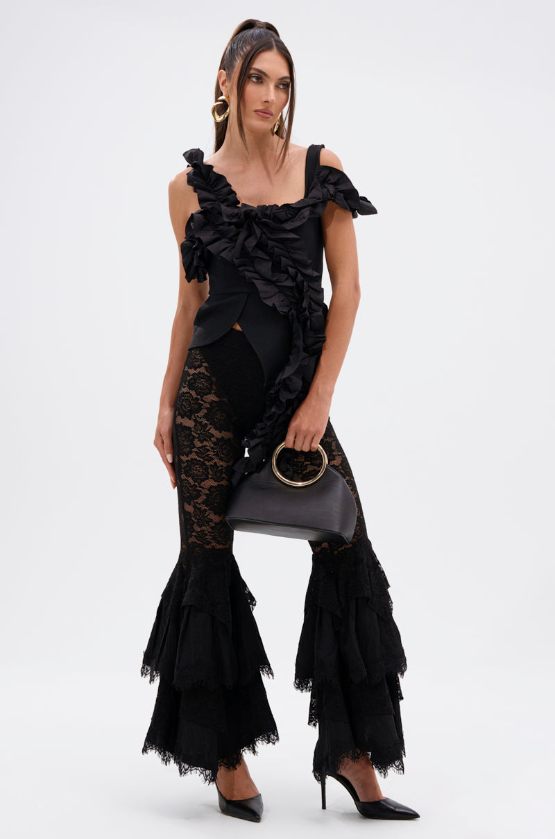 RUFFLES EVERYWHERE BANDAGE BLOUSE