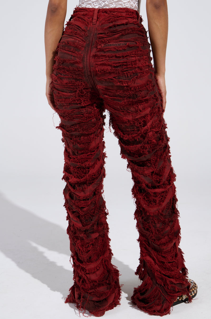ON FIRE DISTRESSED DENIM PANT