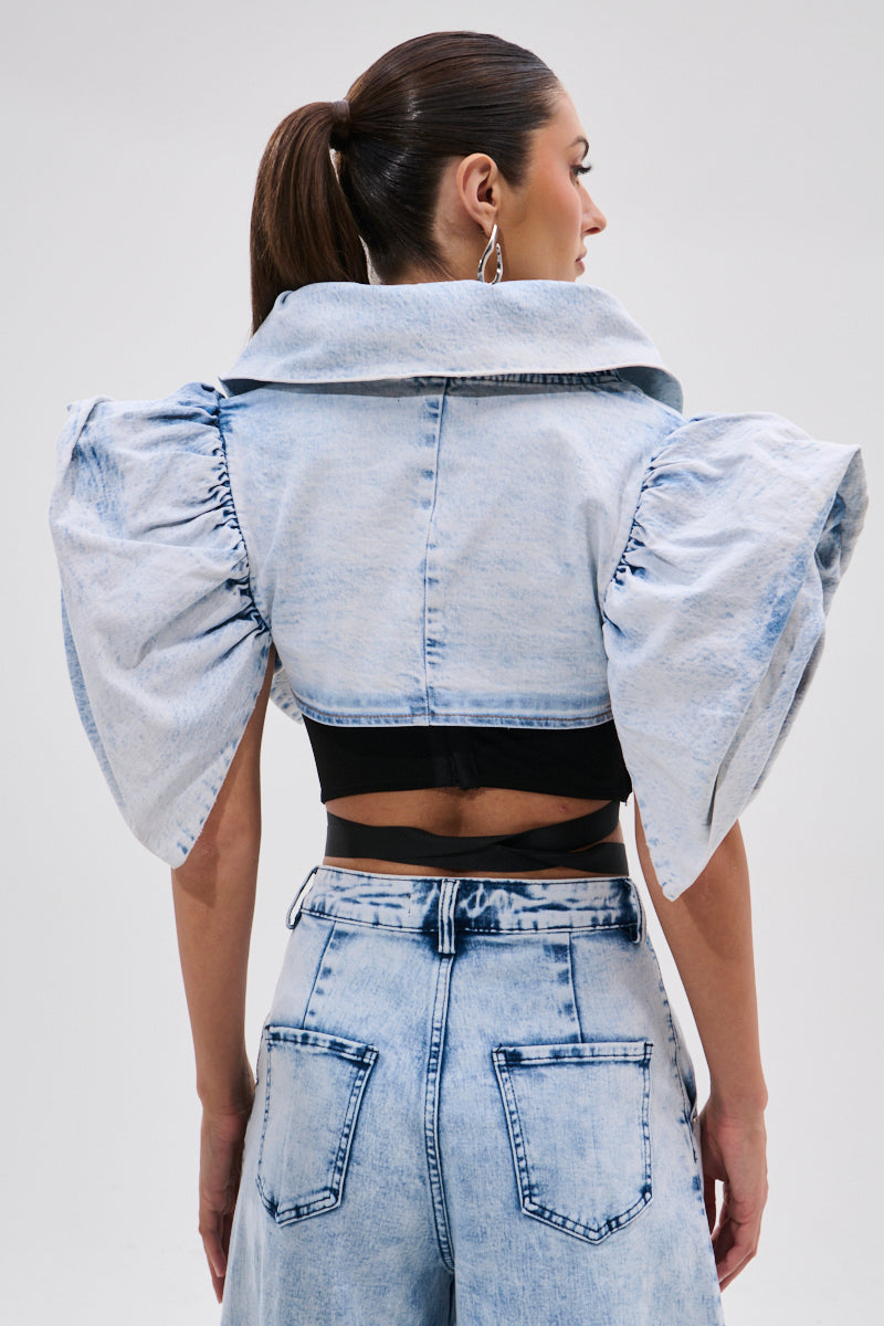 DION BOLERO IN DENIM