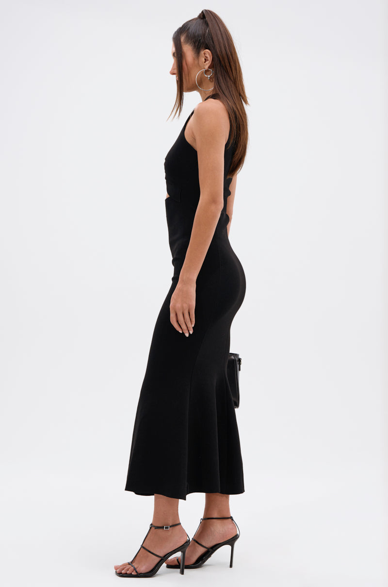 NOT TOO CASUAL KNIT MAXI DRESS IN BLACK
