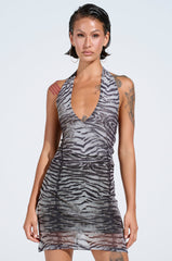 RUMOR HAS IT MESH PRINTED MINI DRESS