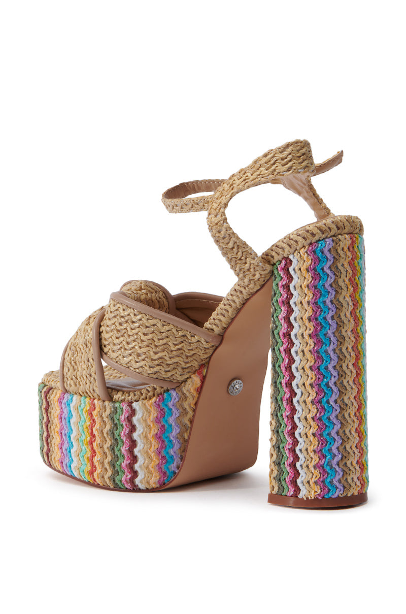 AZALEA WANG FLAVIA MULTI RAFFIA PLATFORM SANDAL