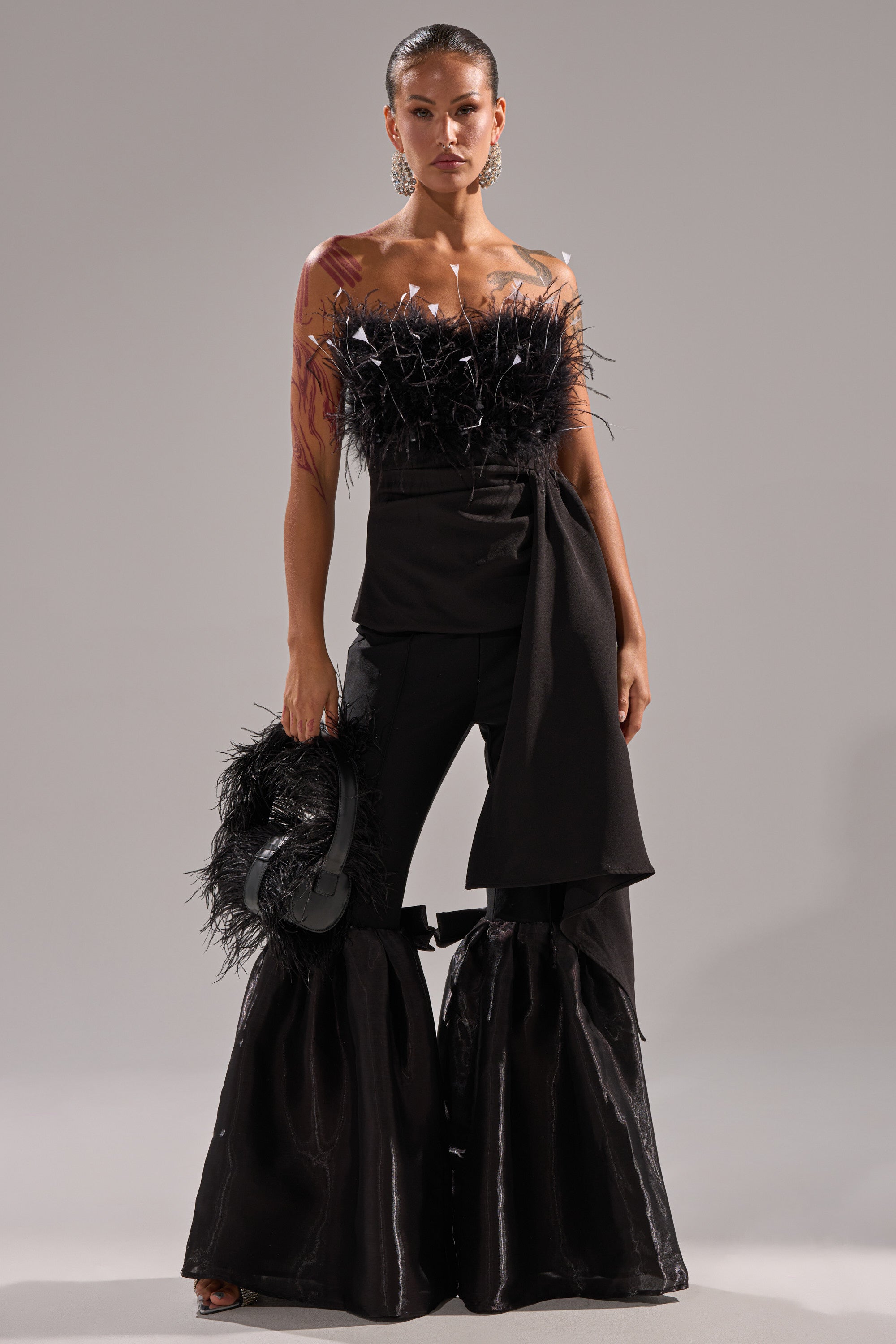 LILY TROUSER WITH BOW IN BLACK