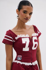 PLAY TIME IS OVER FRONT ZIP CORSET TOP