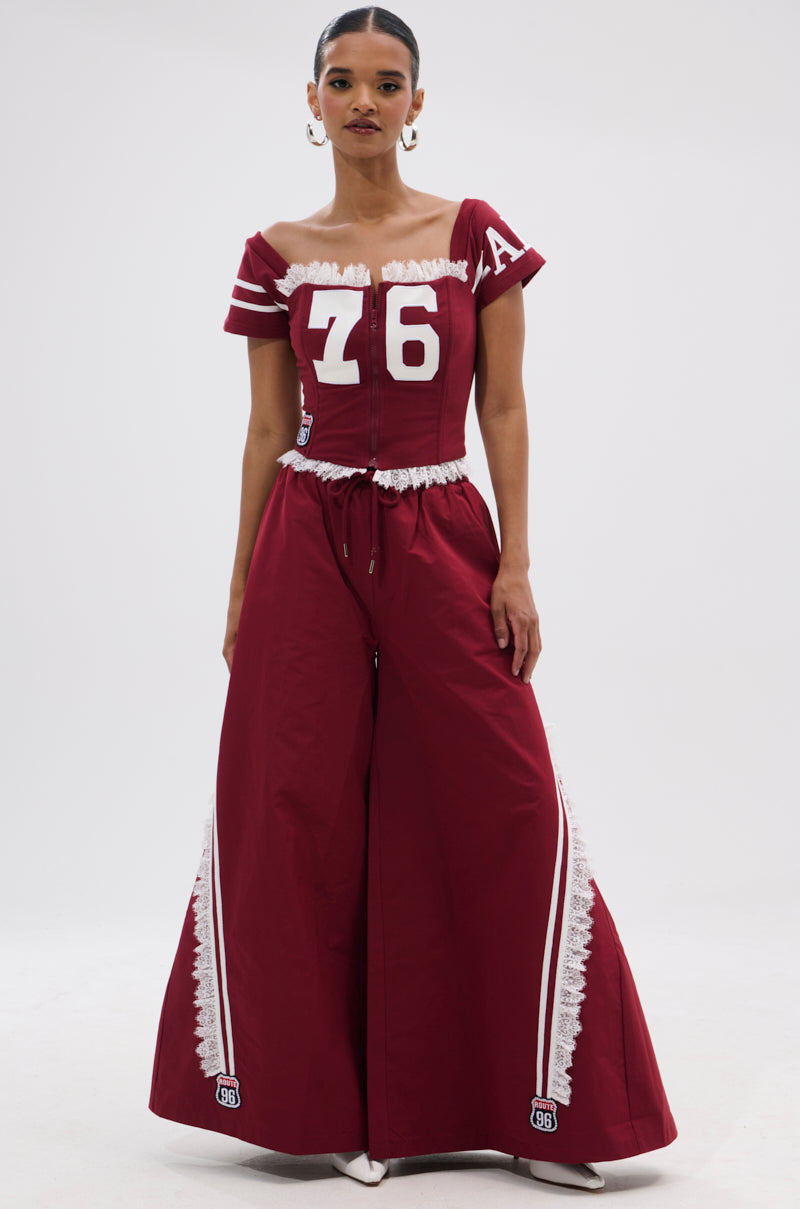 PLAY TIME IS OVER OVERSIZED TRACK PANT