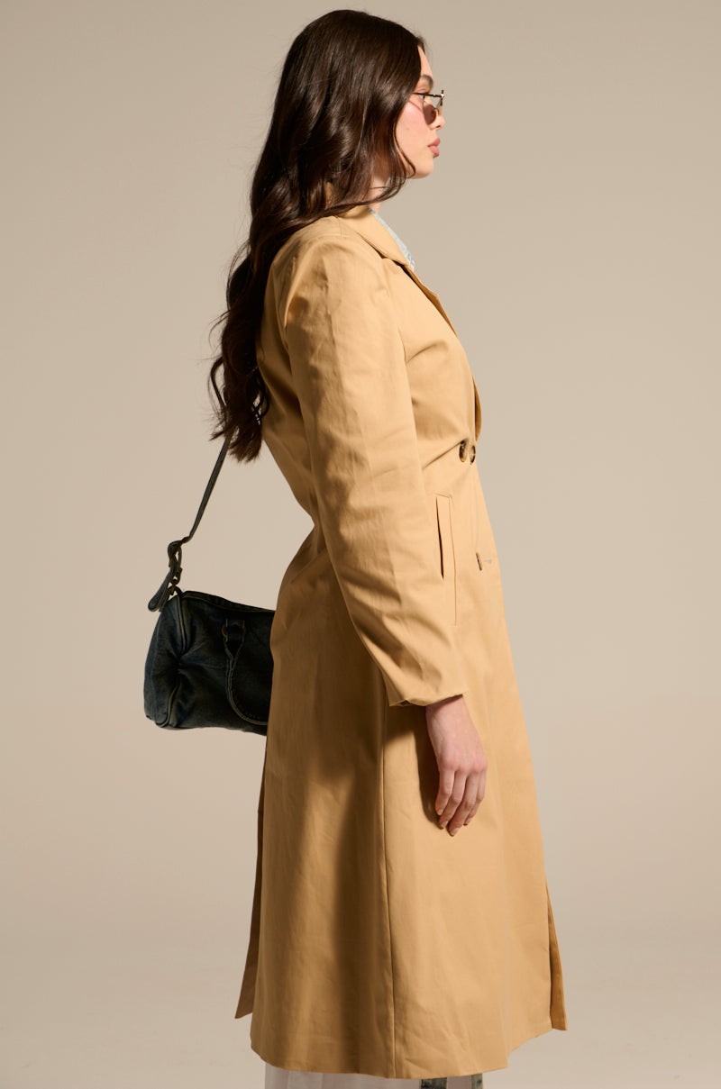 JADE STRUCTURED TRENCH IN KHAKI