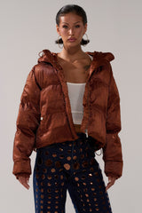FAYE RHINESTONE PUFFER IN COPPER