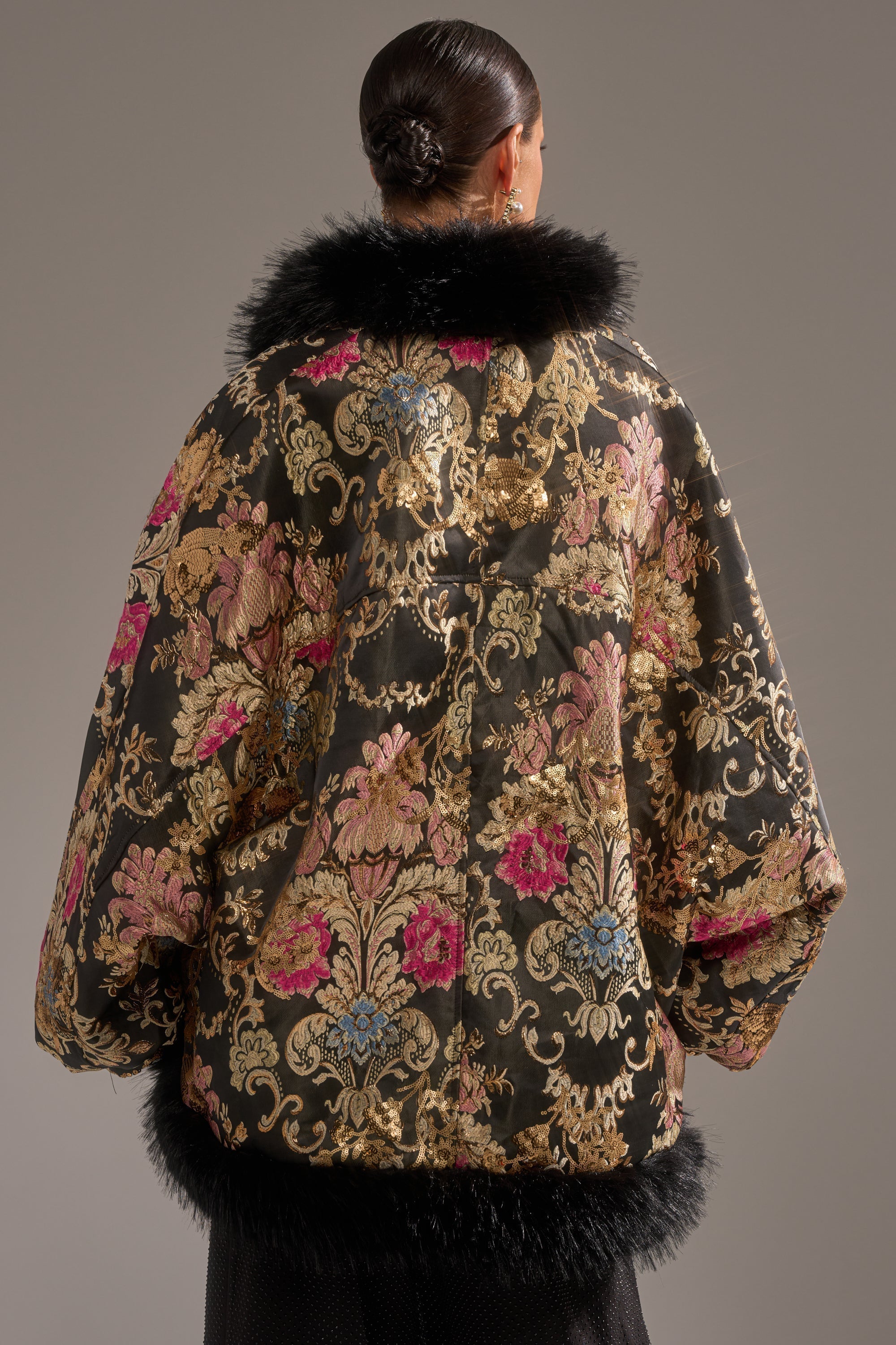 LOLA COCOON COAT IN BROCADE
