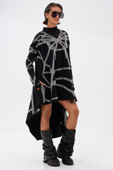 LANIE PRINTED RHINESTONE SWEATER DRESS
