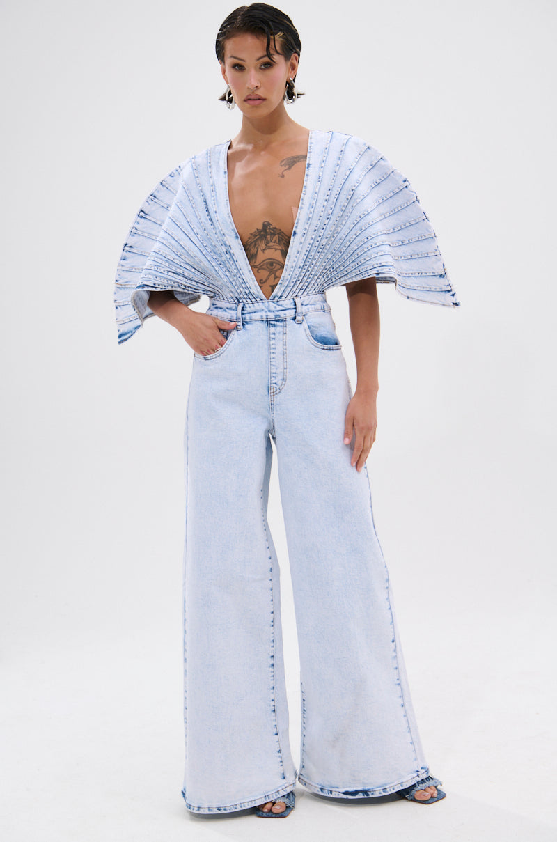 BORN TO STAND OUT DENIM JUMPSUIT
