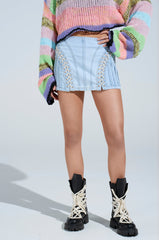 DONT THINK ABOUT IT DENIM MINI SKIRT