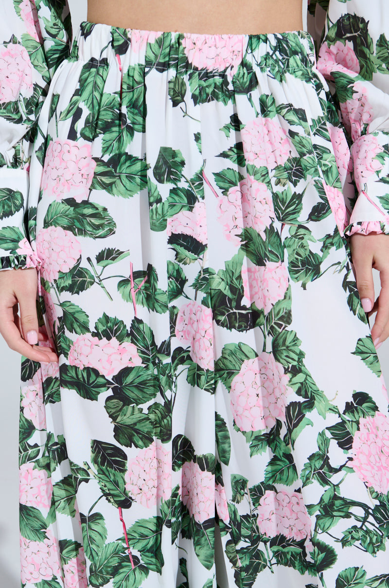 DIANE FLORAL WIDE LEG RUFFLE PANT