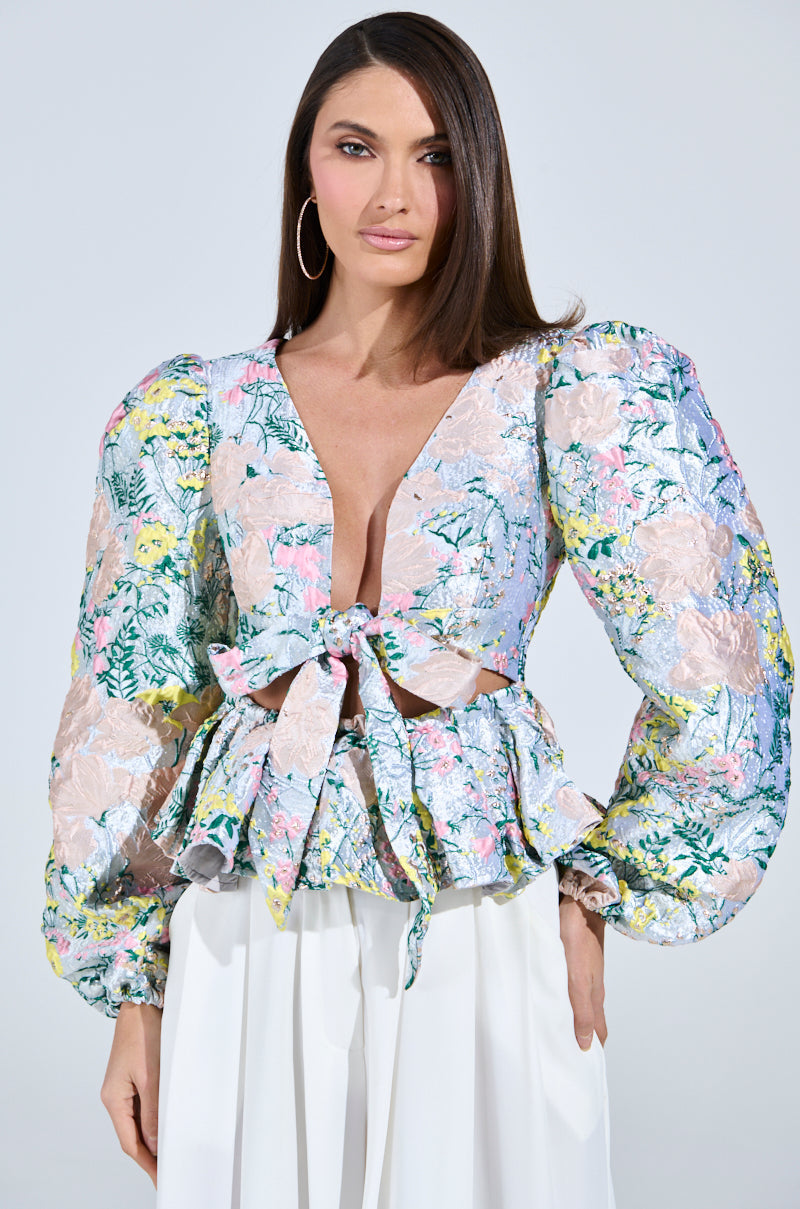 2 WAYS TO SLAY BROCADE LONG SLEEVE TOP