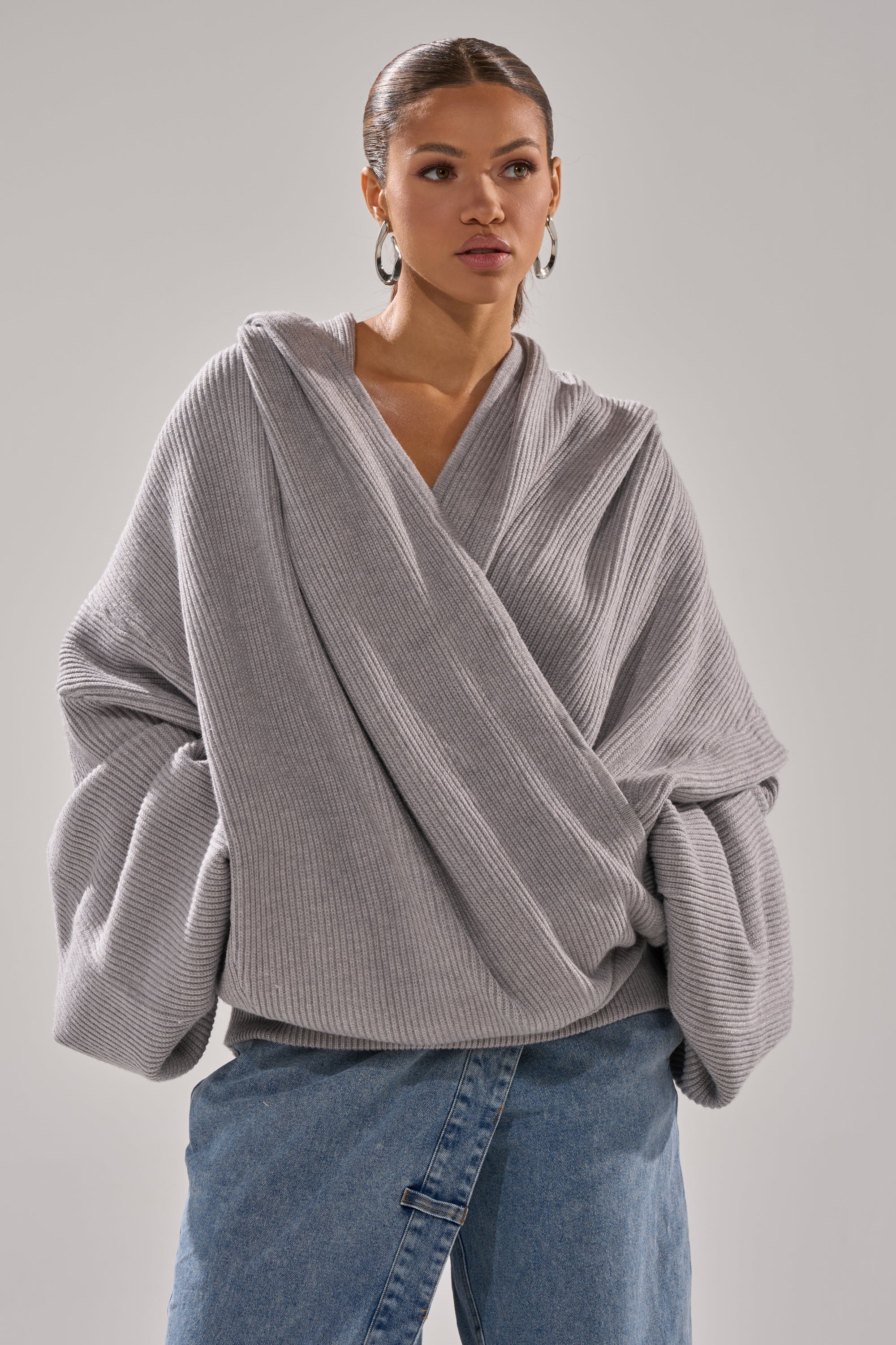 CRAZY FOR YOU CROSS FRONT SWEATER