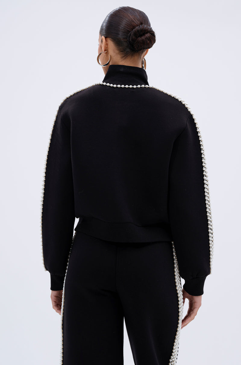 PEARL GIRL ZIP UP SWEATSHIRT