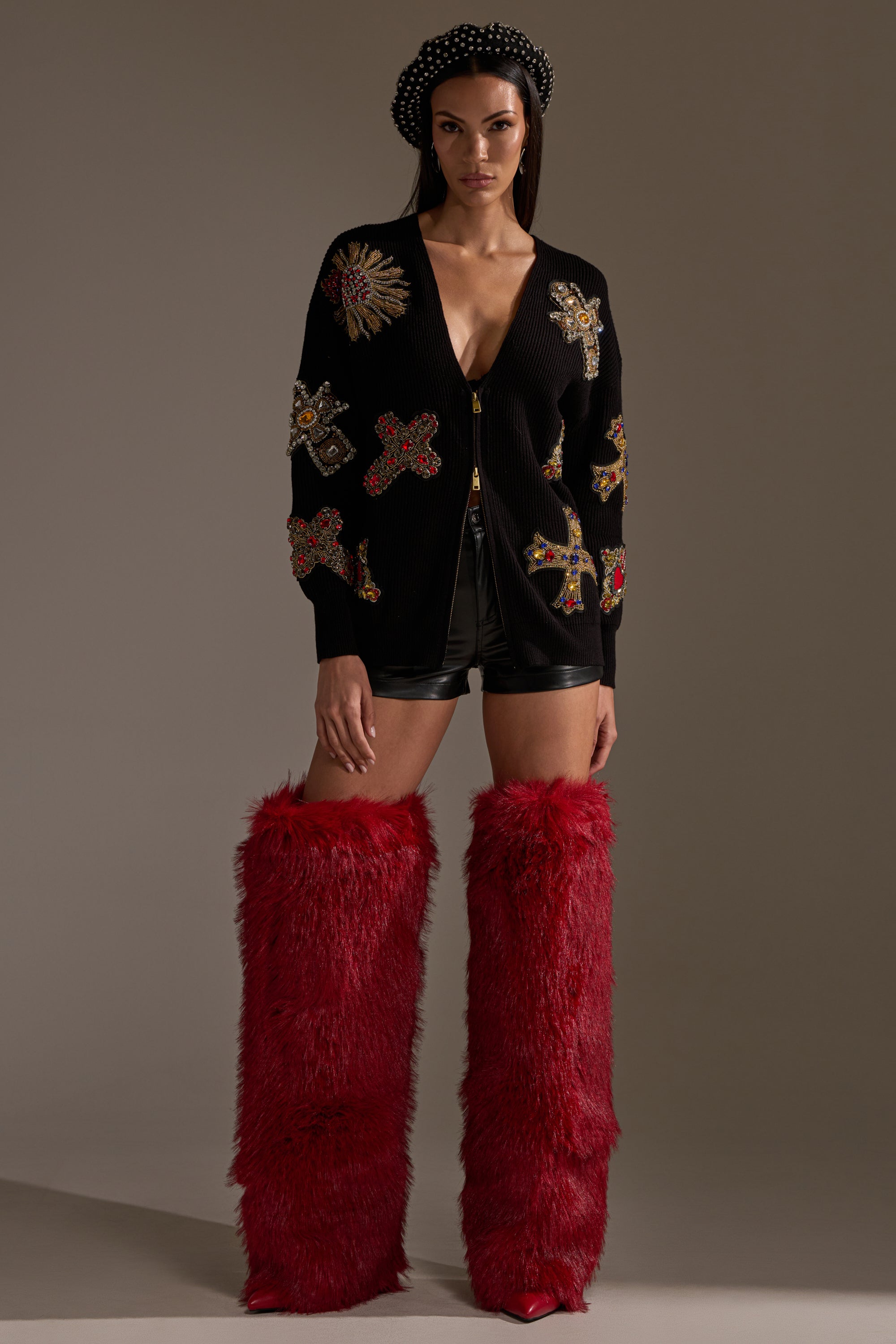 FEELING EXTRA EMBELLISHED SWEATER