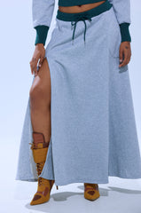COLLEGIATE FRENCH TERRY MAXI SKIRT