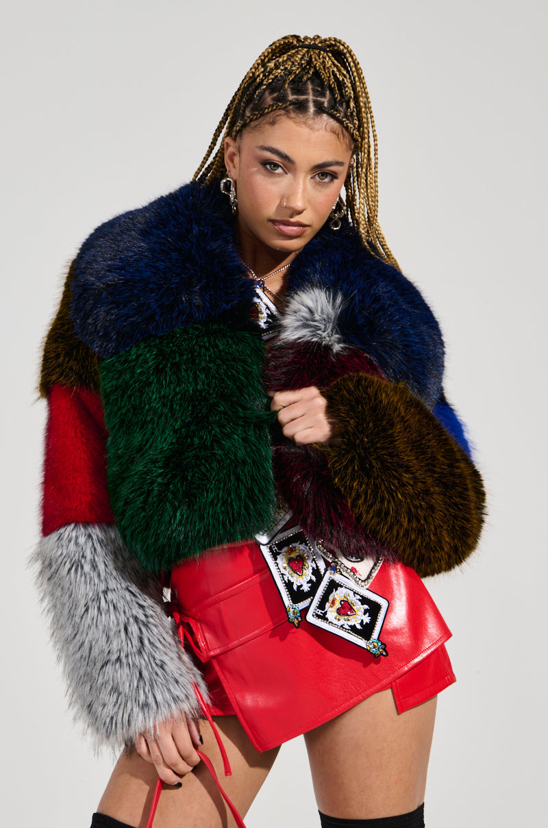 RIOT PATCHWORK FAUX FUR
