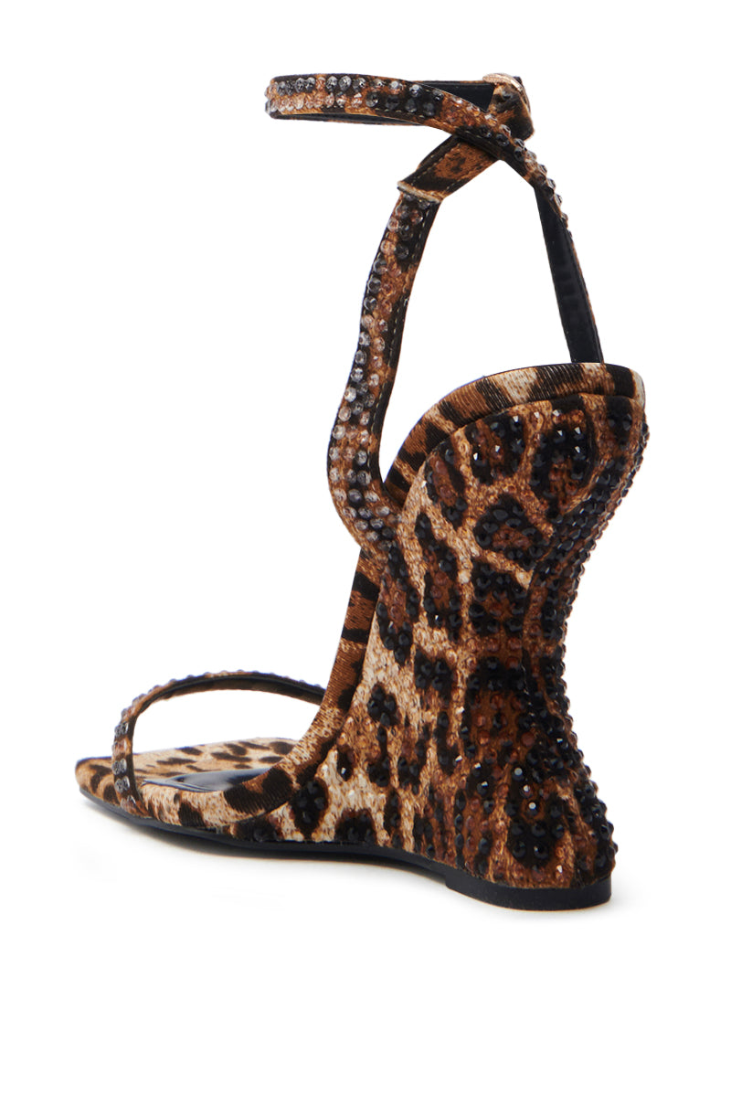 AZALEA WANG PANTHERESS LEOPARD WEDGE SANDAL