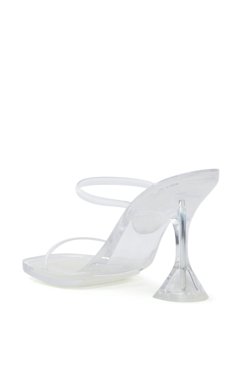 AZALEA WANG QUIRON CLEAR PVC CHUNKY HEEL SLIP ON SANDAL