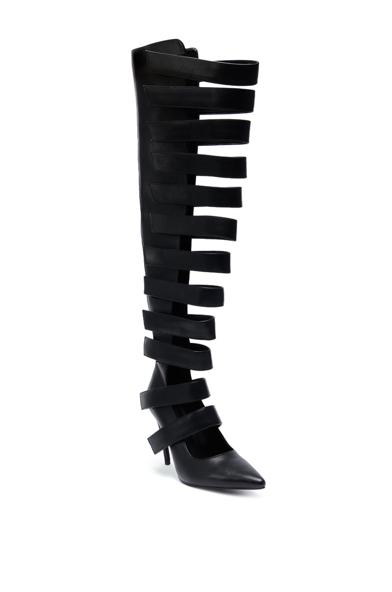 AZALEA WANG REIN BLACK THIGH HIGH BOOT