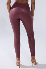 RIO HIGH RISE LEGGING WITH 4 WAY STRETCH IN OXBLOOD