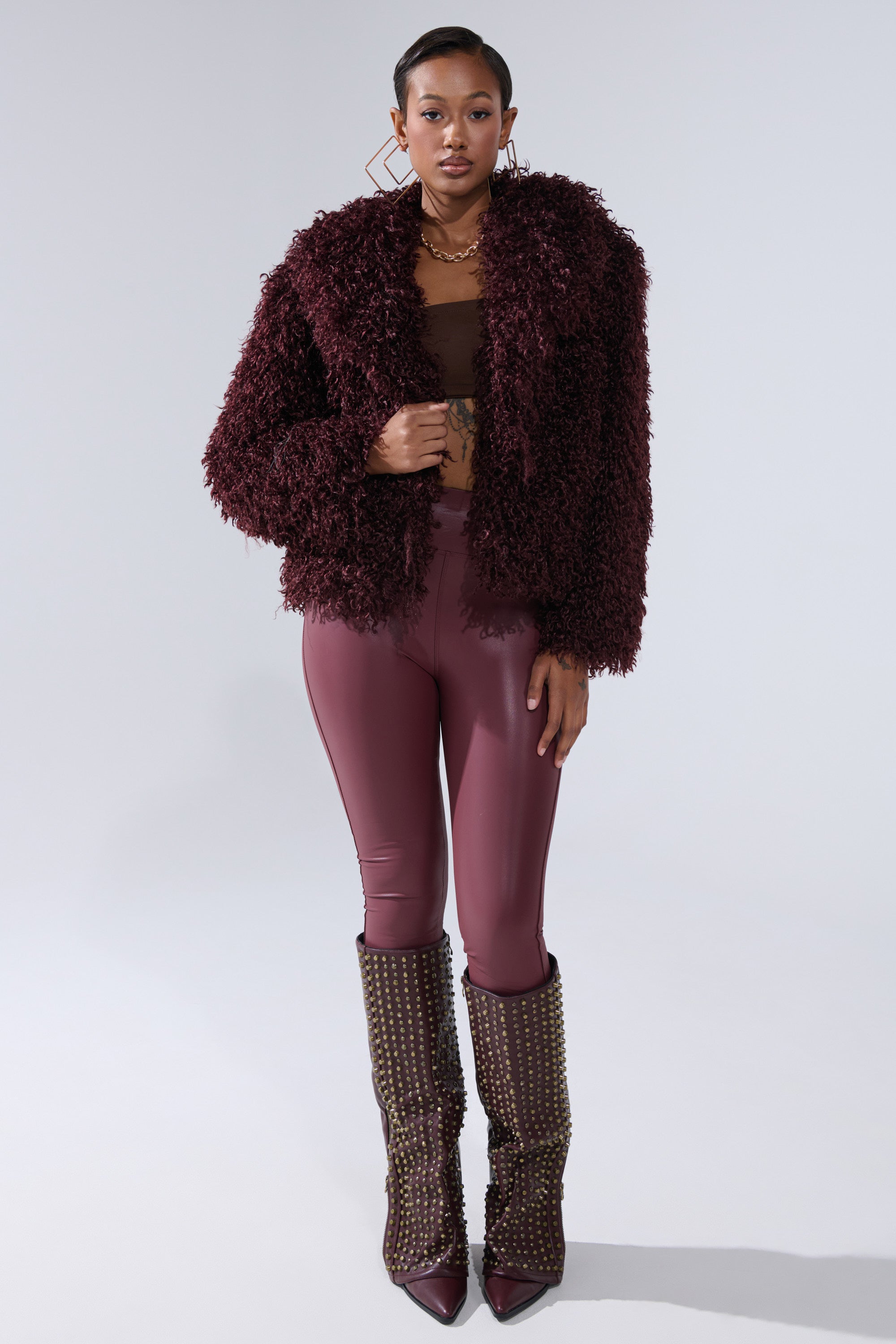 RIO HIGH RISE LEGGING WITH 4 WAY STRETCH IN OXBLOOD