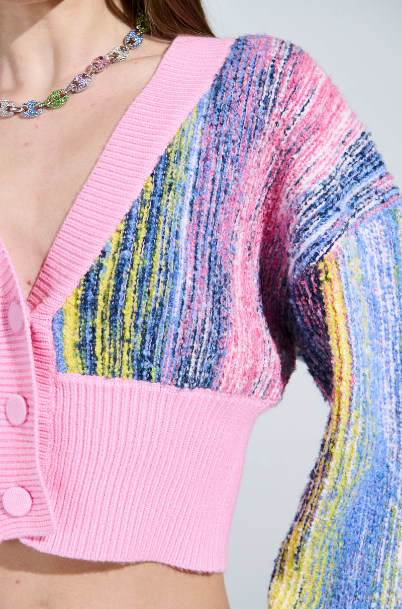 COLOR POP CROPPED CARDIGAN