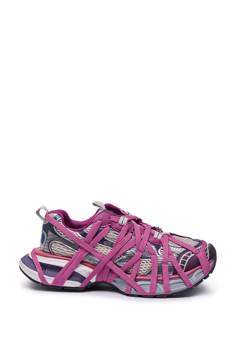 AZALEA WANG SELIE PURPLE LACE UP SNEAKER