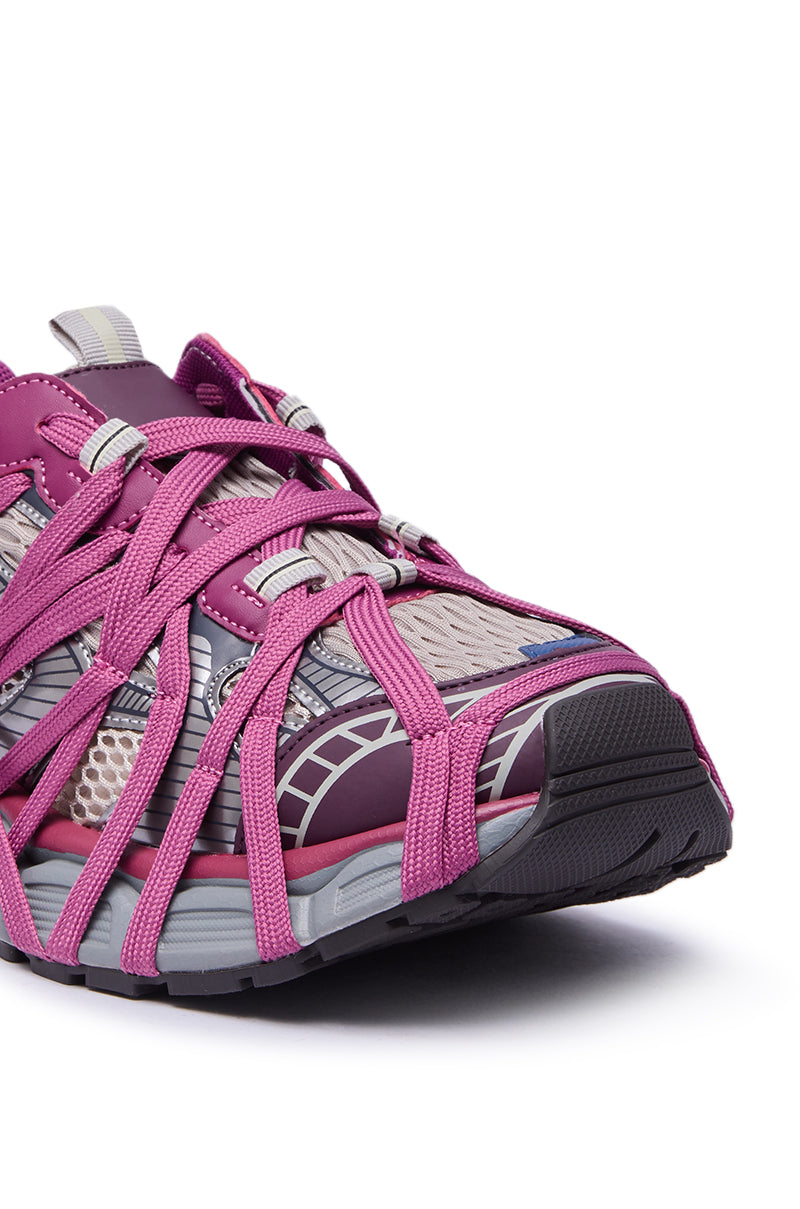 AZALEA WANG SELIE PURPLE LACE UP SNEAKER