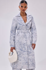BOOKED N BUSY JACQUARD TRENCH