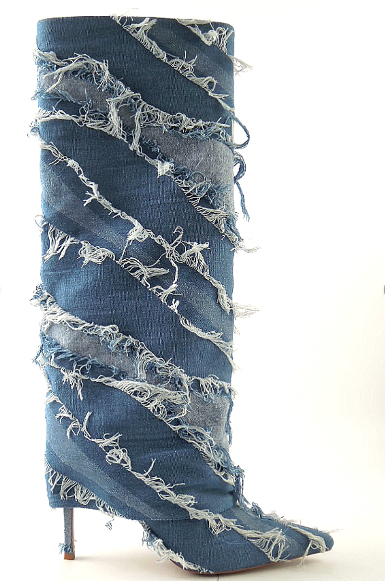AZALEA WANG FISHER DENIM STILETTO BOOT